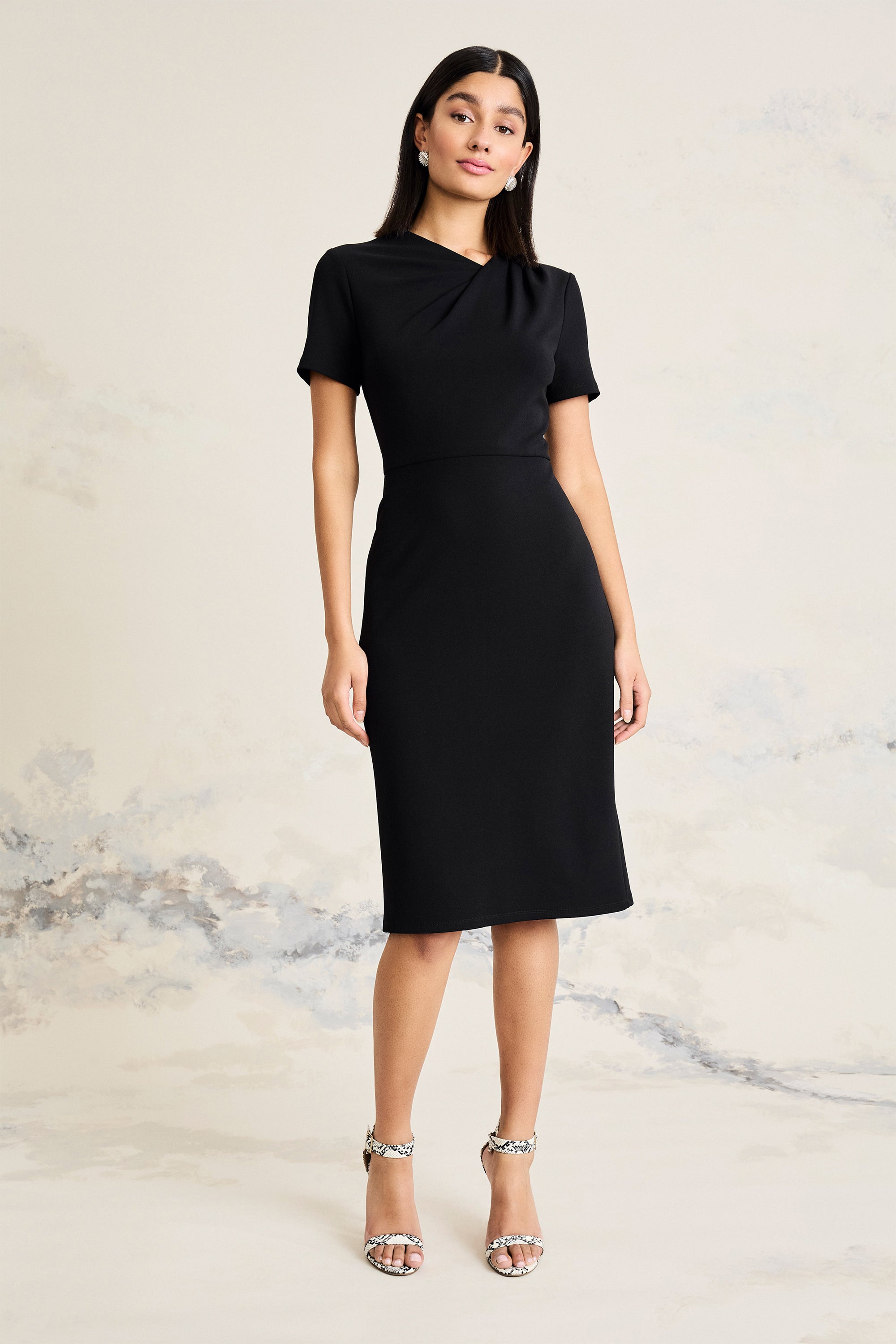 Avalise Below the Knee Short Sleeve Dress