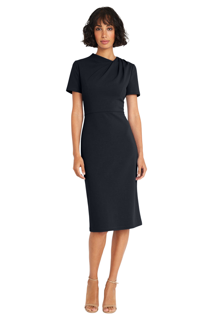 Maggy London Stretch Crepe Twist Crewneck Sheath Dress - North Sea - 12 Maggy London Stretch Crepe Twist Crewneck Sheath Dress - North Sea - 12