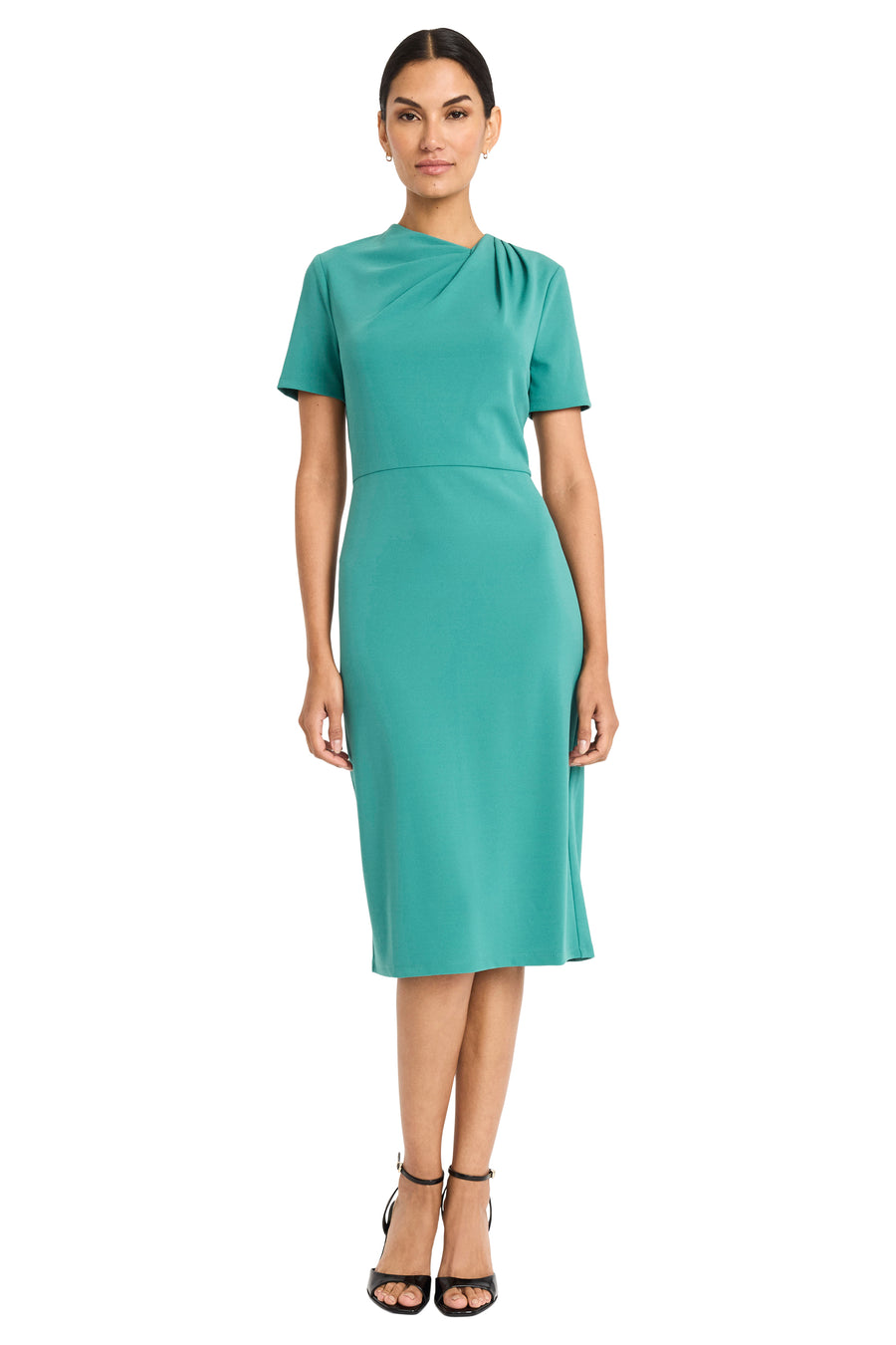 Maggy London Twist Neck Midi Sheath Dress - Blue Bonnet Maggy London Twist Neck Midi Sheath Dress - Blue Bonnet