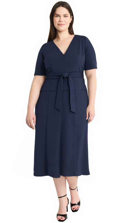 Maggy London Solid Scuba Crepe Dress, Size 18W, NAVY BLAZER Maggy London Solid Scuba Crepe Dress, Size 18W, NAVY BLAZER