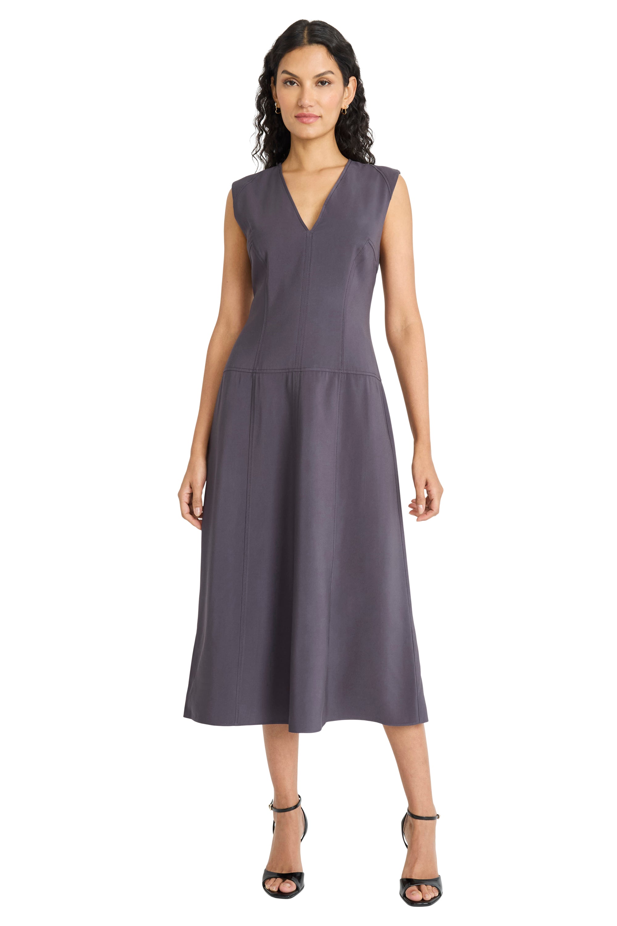 Emelie V-neck Sleeveless Midi Dress