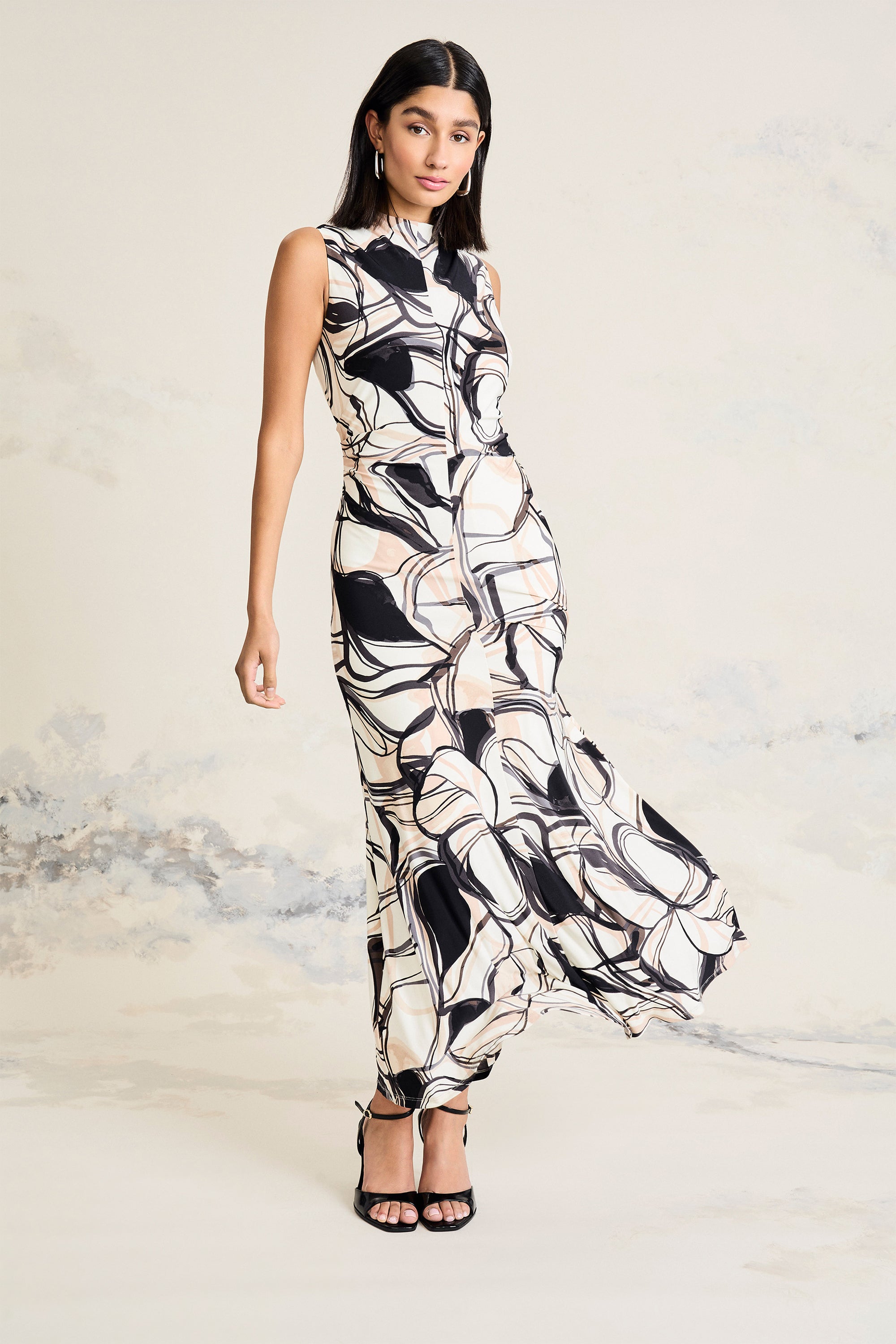 Terry Mock Neck in Daydream Drawing