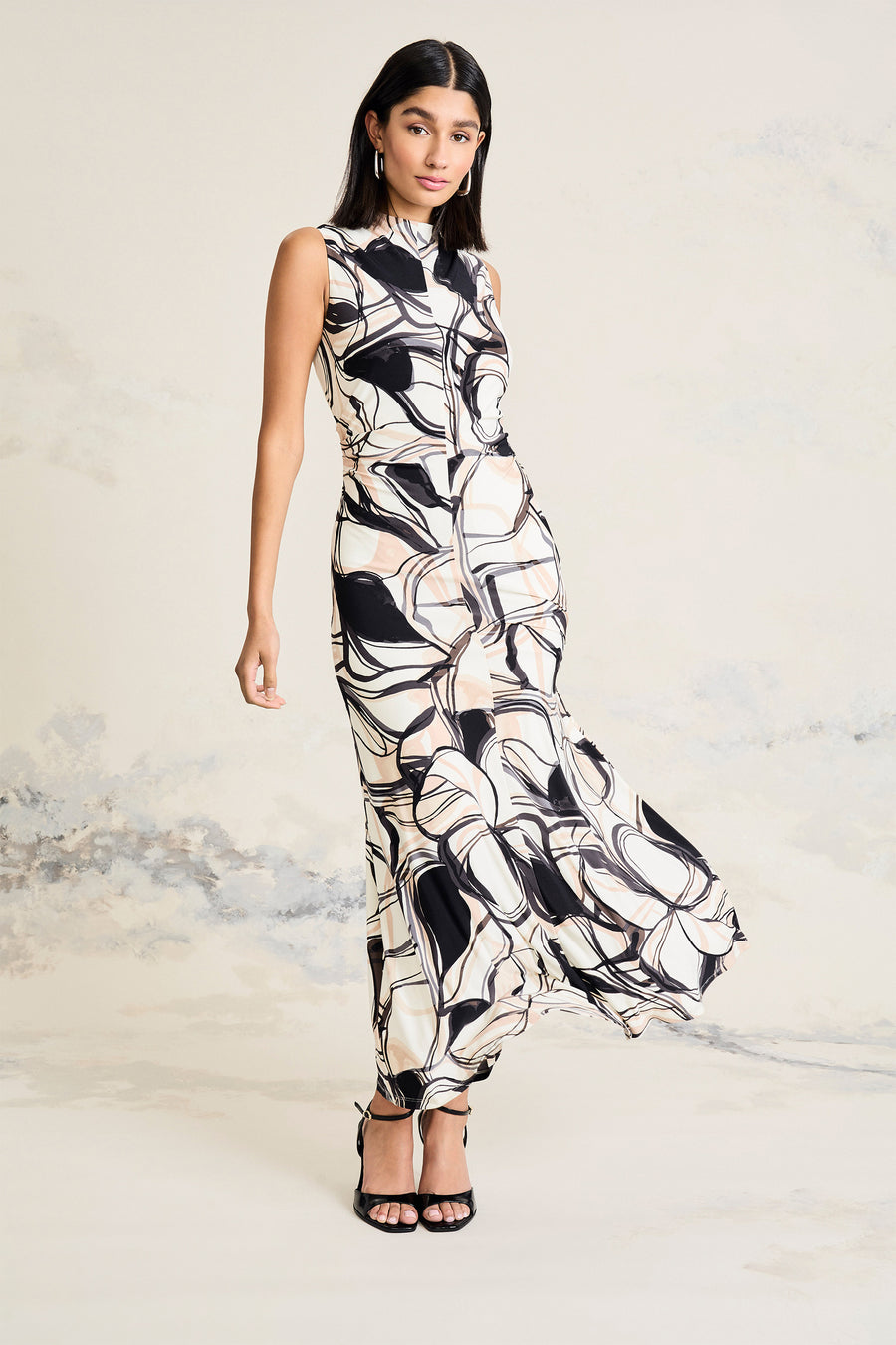 Terry Mock Neck in Daydream Drawing