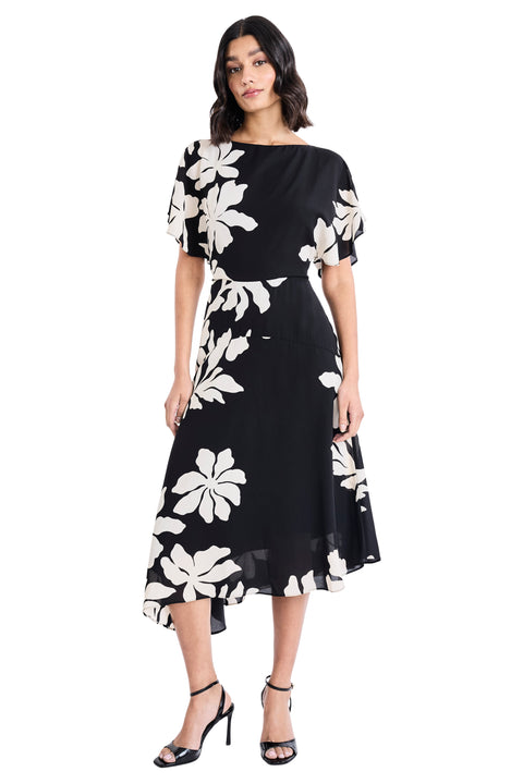 maggy london asymmetrical drape midi dress Asymmetric Midi Dress (Women)