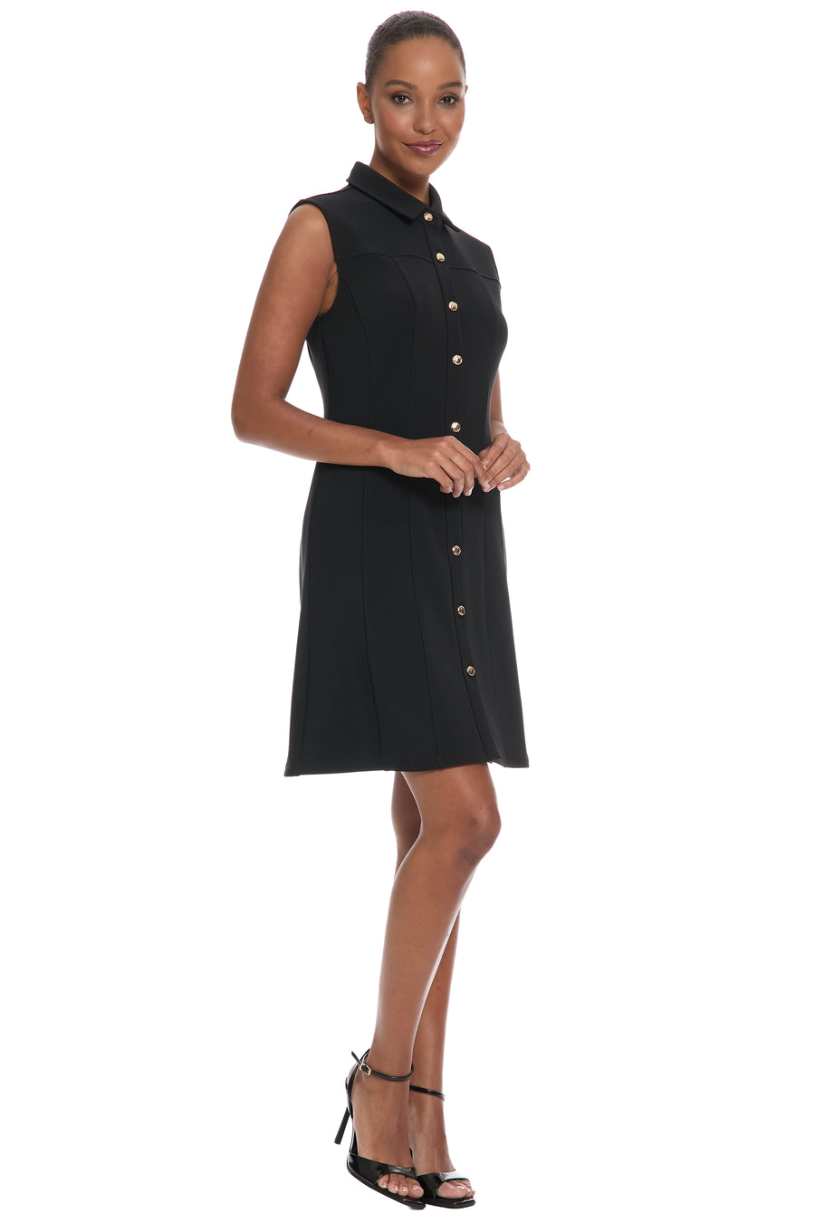 Junie Sleeveless Button Shirt Dress