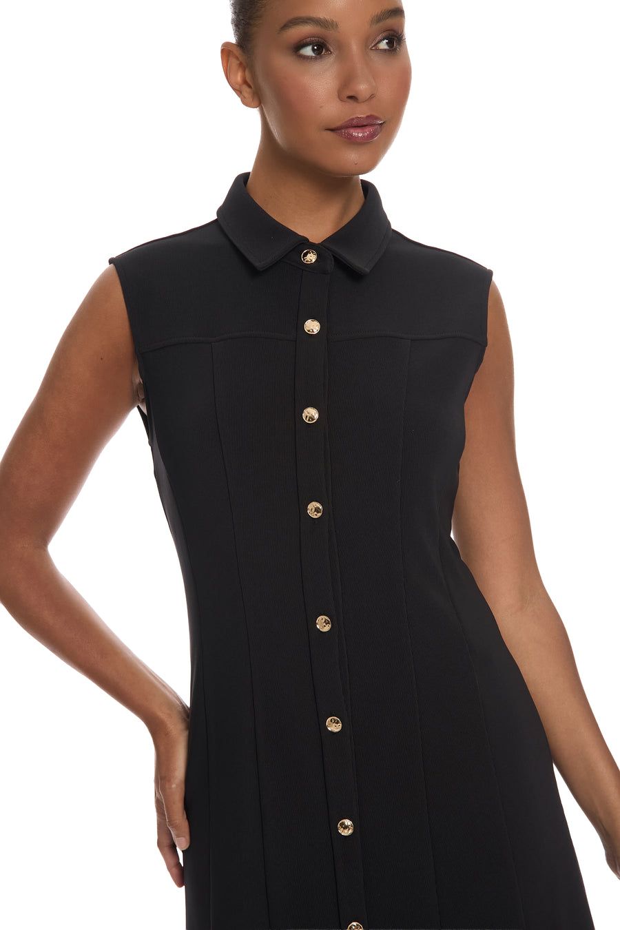 Junie Sleeveless Button Shirt Dress