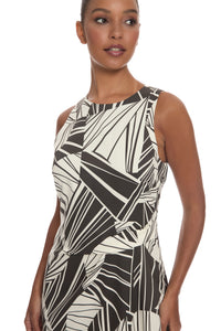 Renatta Sleeveless Midi in Block Ink Geo