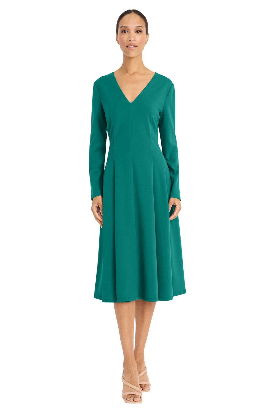 Terese Midi Fit & Flare Dress Fit and Flare Long Sleeve | Maggy London AVENTURINE / Standard / 2 Terese Midi Fit & Flare Dress Fit and Flare Long Sleeve | Maggy London AVENTURINE / Standard / 2
