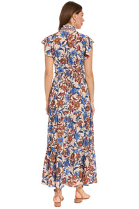 Consuela Cap Sleeve Maxi in Magnolia Vines