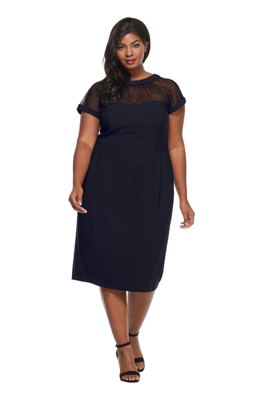 The Illusion Sheath Dress Short Sleeve Midi | Maggy London The Illusion Sheath Dress Short Sleeve Midi | Maggy London