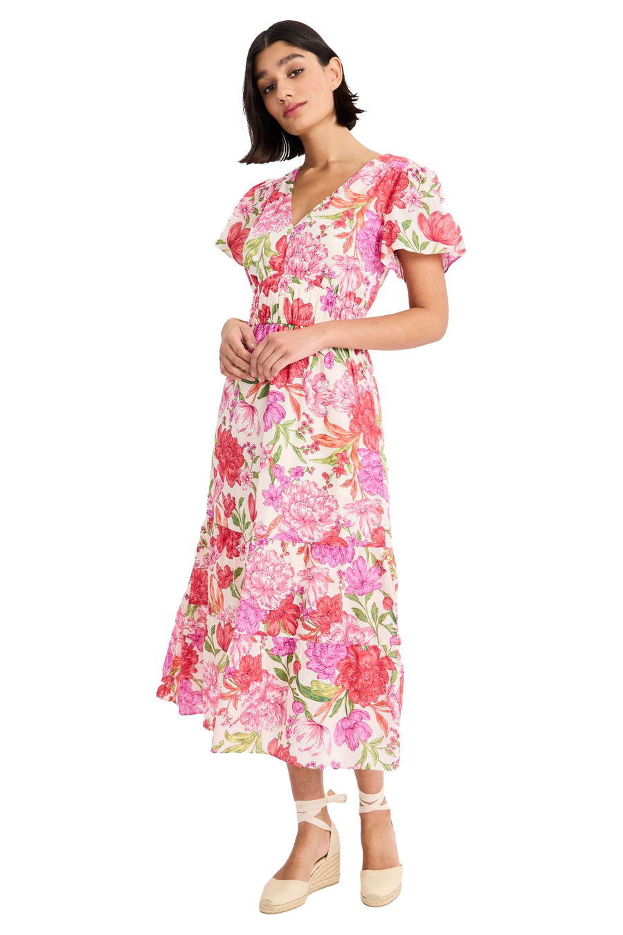 Candiace Cotton Flutter Sleeve Midi Fit and Flare | Maggy London Candiace Cotton Flutter Sleeve Midi Fit and Flare | Maggy London