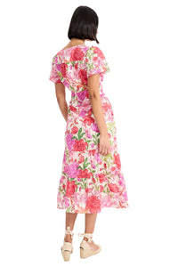 Candiace Cotton Flutter Sleeve Midi