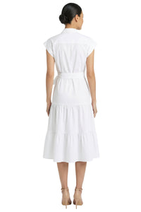 Dorinda Cotton Collared Midi Shirtdress