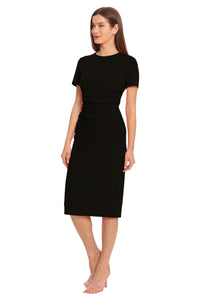 Kina Short Sleeve Sheath Midi Dress