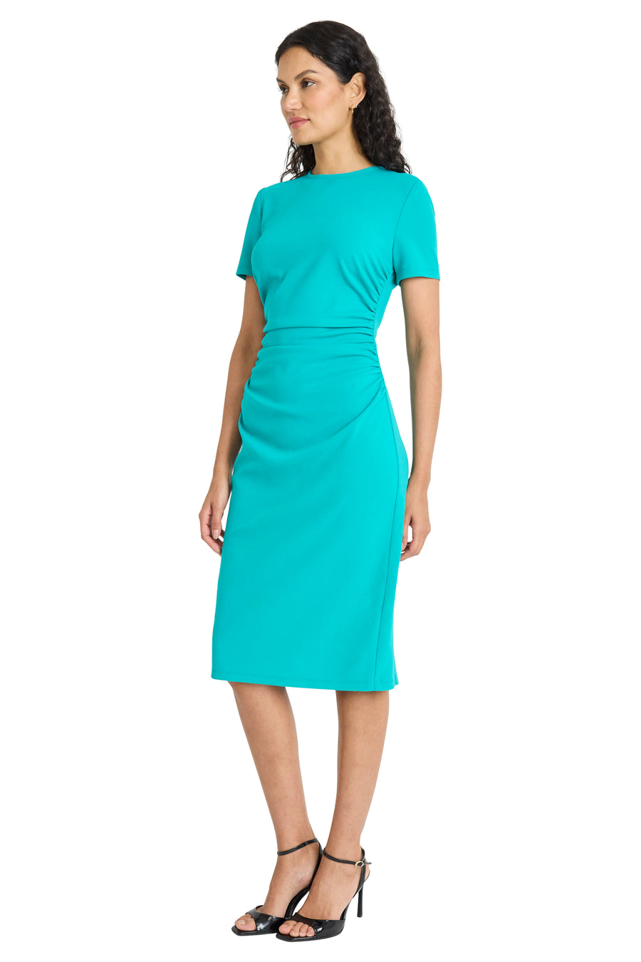 Kina Below the Knee Short Sleeve Sheath Dress