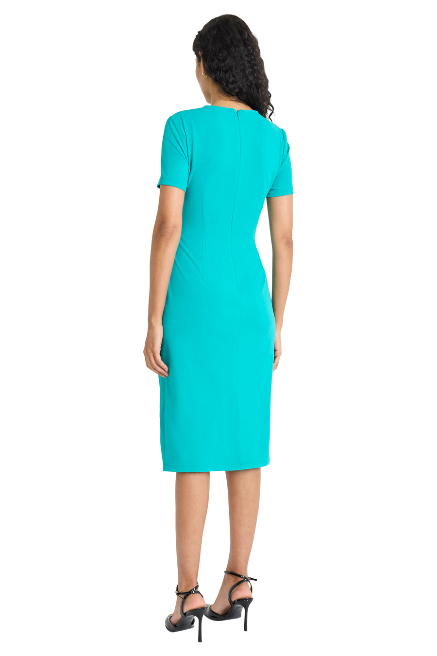 Kina Below the Knee Short Sleeve Sheath Dress