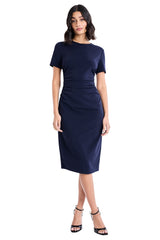 Kina Below the Knee Short Sleeve Sheath Dress