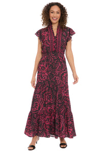 Consuela Cap Sleeve Maxi in Boho Patchwork