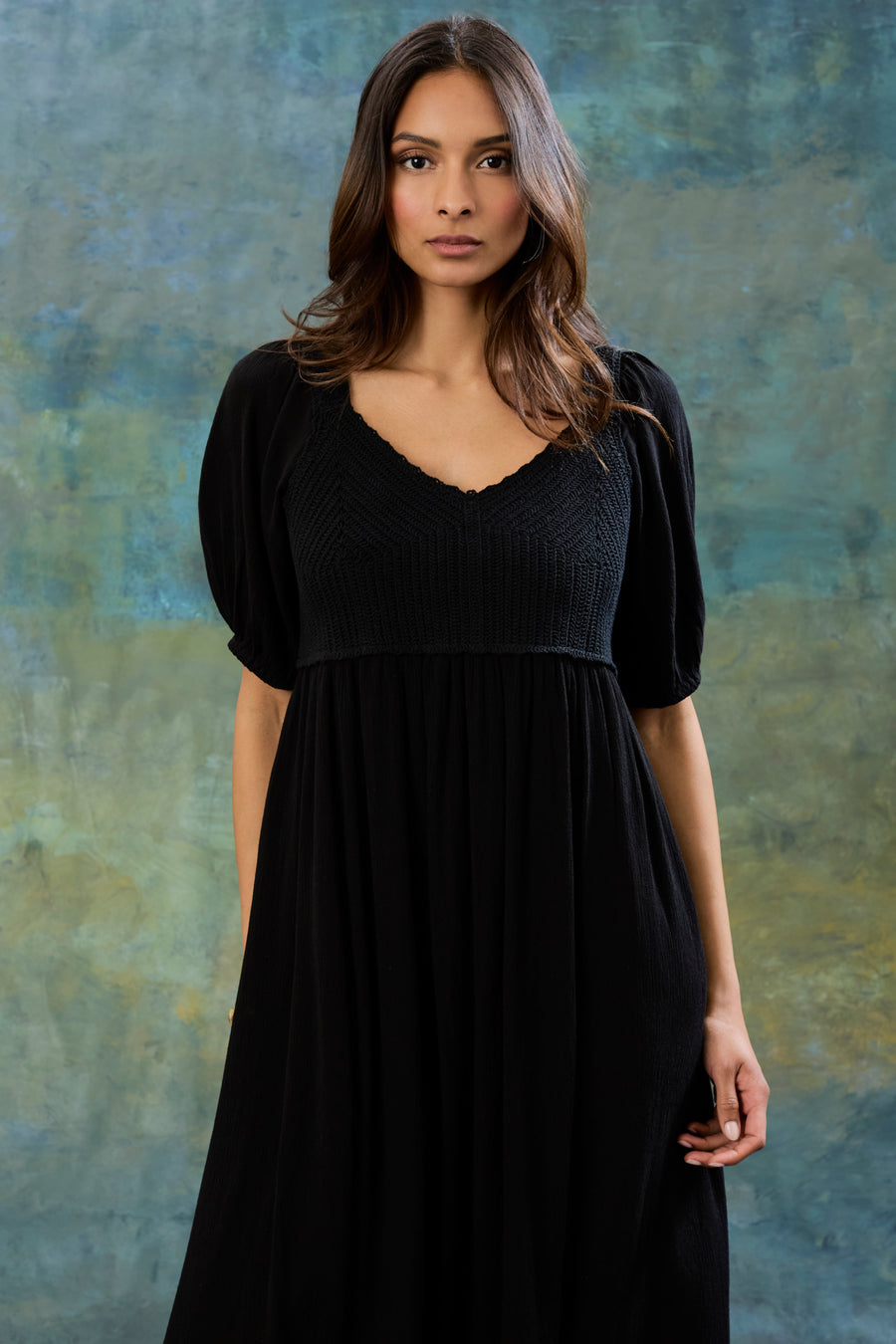 Edward V-Neck Midi Dress A-Line Short Sleeve | The Good Journey Maggy London Edward V-Neck Midi Dress A-Line Short Sleeve | The Good Journey Maggy London
