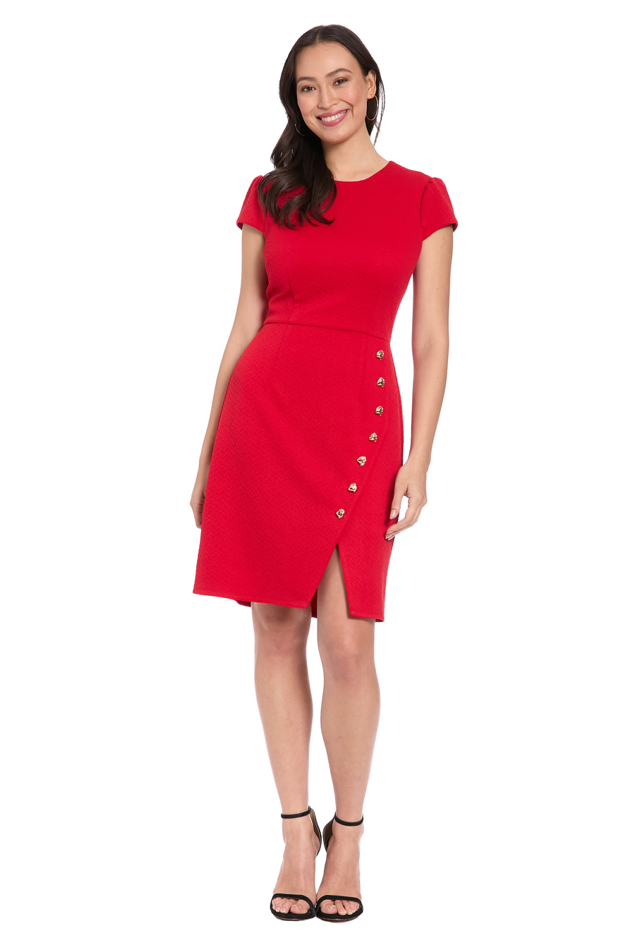 structured knit dress Aderisse Structured knit fit Belted mini dress (Belt included)