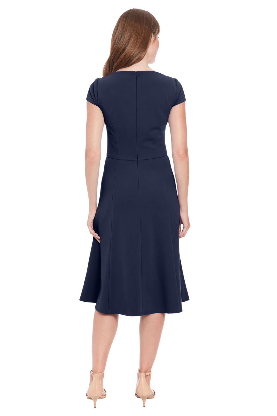 knee length dresses for ladies Rihoas Puff Sleeve Midi Dress Square Neck Button Front for Summer knee length dresses for ladies Rihoas Puff Sleeve Midi Dress Square Neck Button Front for Summer