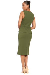 Ariane Sleeveless Vest Peplum Sheath