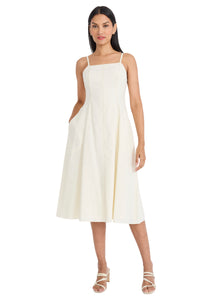 Keri Spaghetti Strap Midi in Linen