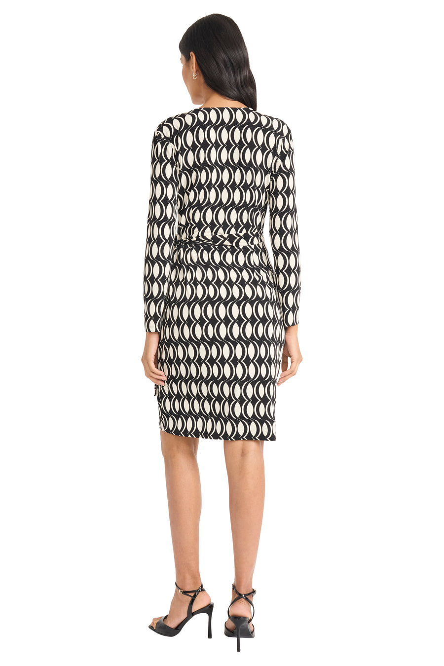 Darcy Wrap in Spectacle Geo Knee-Length Wrap Dress | Maggy London RUST/APRICOT / Standard / 4 Darcy Wrap in Spectacle Geo Knee-Length Wrap Dress | Maggy London RUST/APRICOT / Standard / 4
