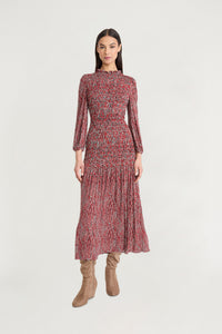 Samuel Printed Ruffled  Midi Dress