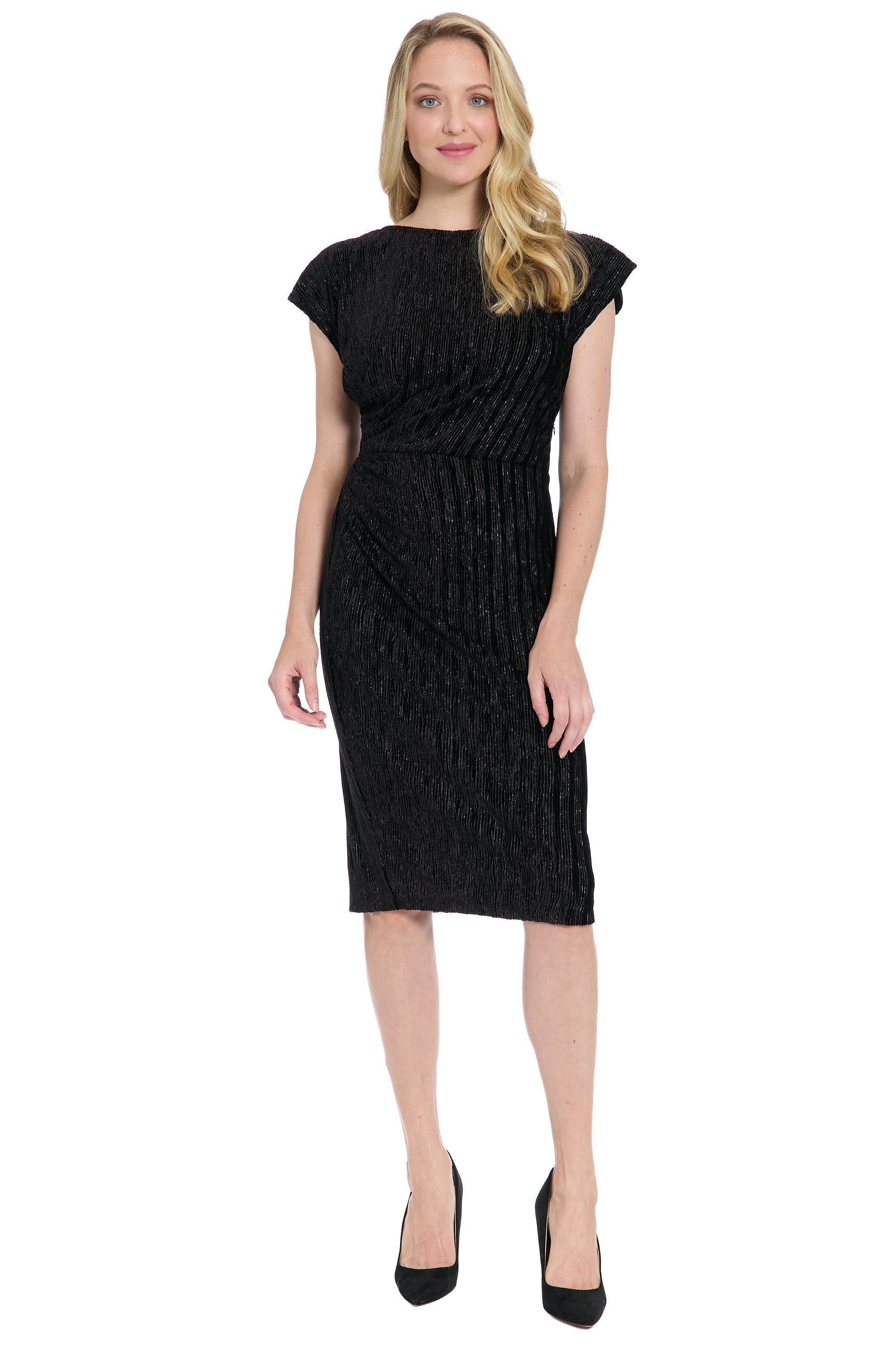 Levy Textured Metallic Velvet Dress