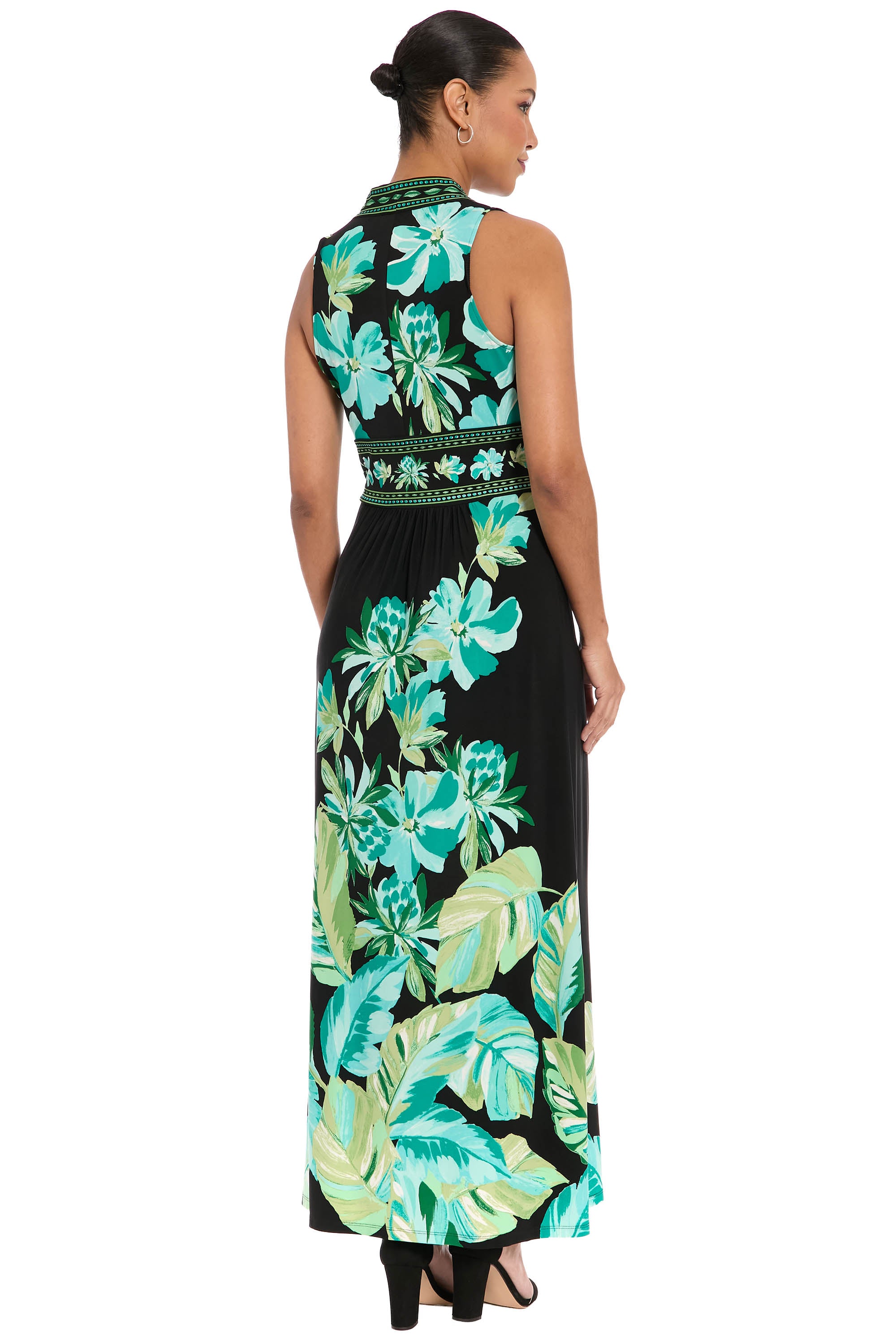 McKay Maxi in Tropical Palms A-Line Sleeveless Dress | London