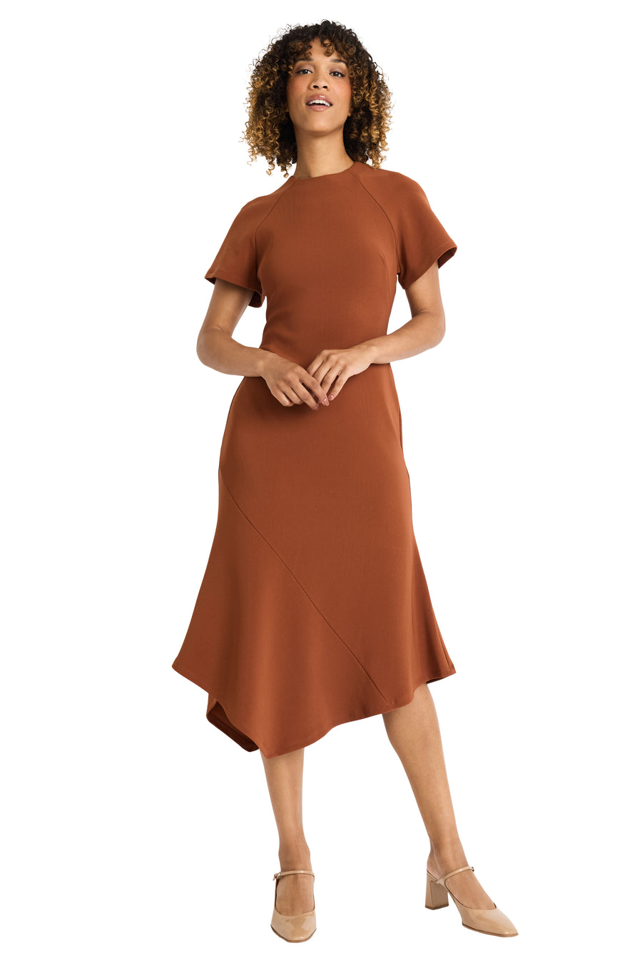 Asymmetrical Hem Dress with Wide Sleeves Green / Standard / 0 Asymmetrical Hem Dress with Wide Sleeves Green / Standard / 0