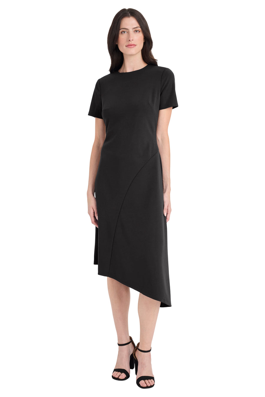 Whitney Asymmetrical Midi Dress Fit and Flare | Maggy London Whitney Asymmetrical Midi Dress Fit and Flare | Maggy London