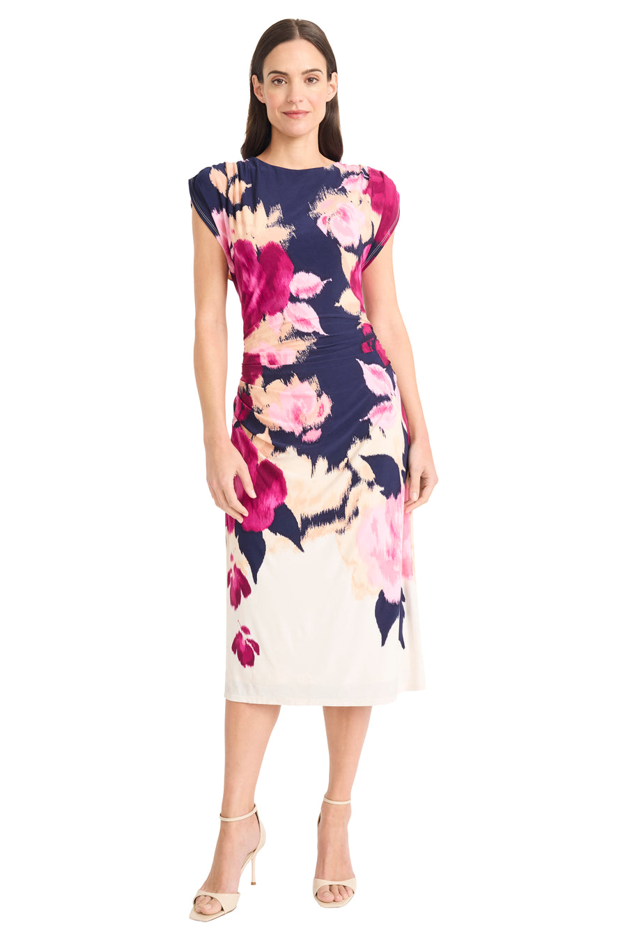 Colin Below the Knee Sheath Dress Short Sleeve Midi | Maggy London Colin Below the Knee Sheath Dress Short Sleeve Midi | Maggy London