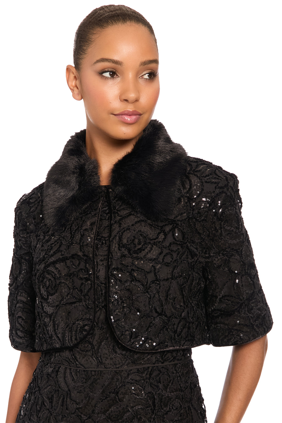 Clement Cropped Sequin Bolero Jacket