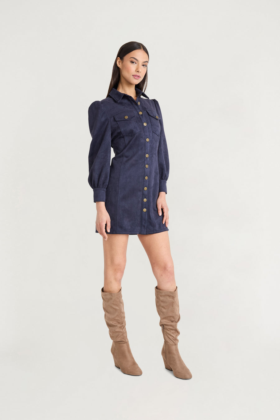 Avalon Suede Shirtdress