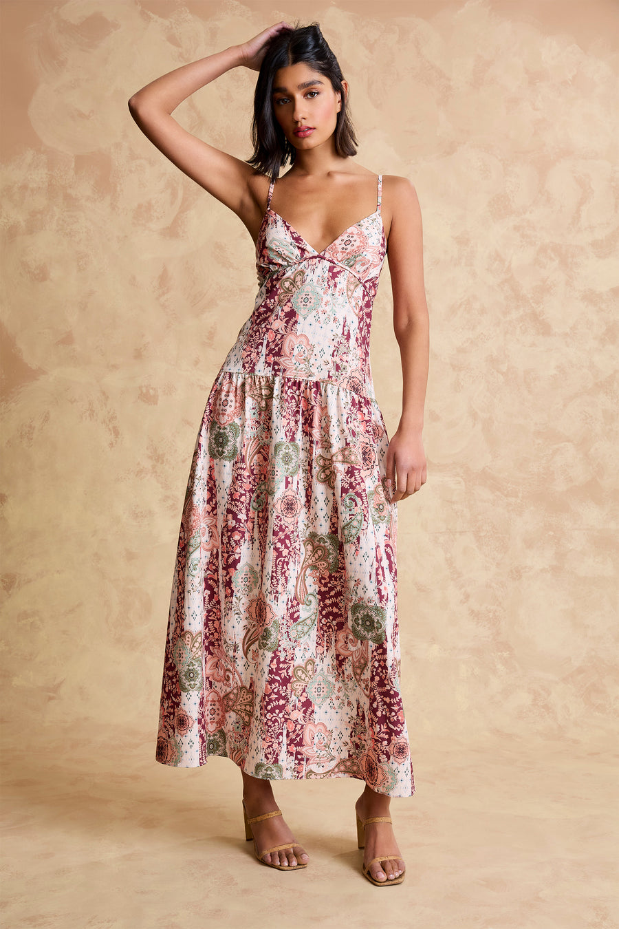 Julian Tiered Sleeveless Maxi in Crafted Patchwork