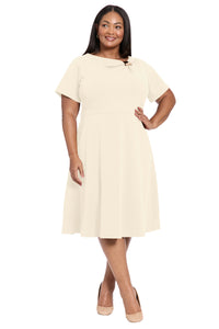 Colleen in Cream with Metal Trim