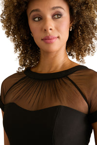 Illusion Mesh Yoke Fitted Top