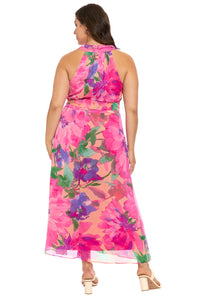 Amberlyn Halter Maxi in Magestic Garden