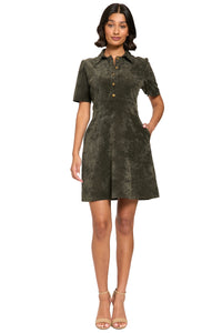 Riva Inset Waist Corduroy Dress