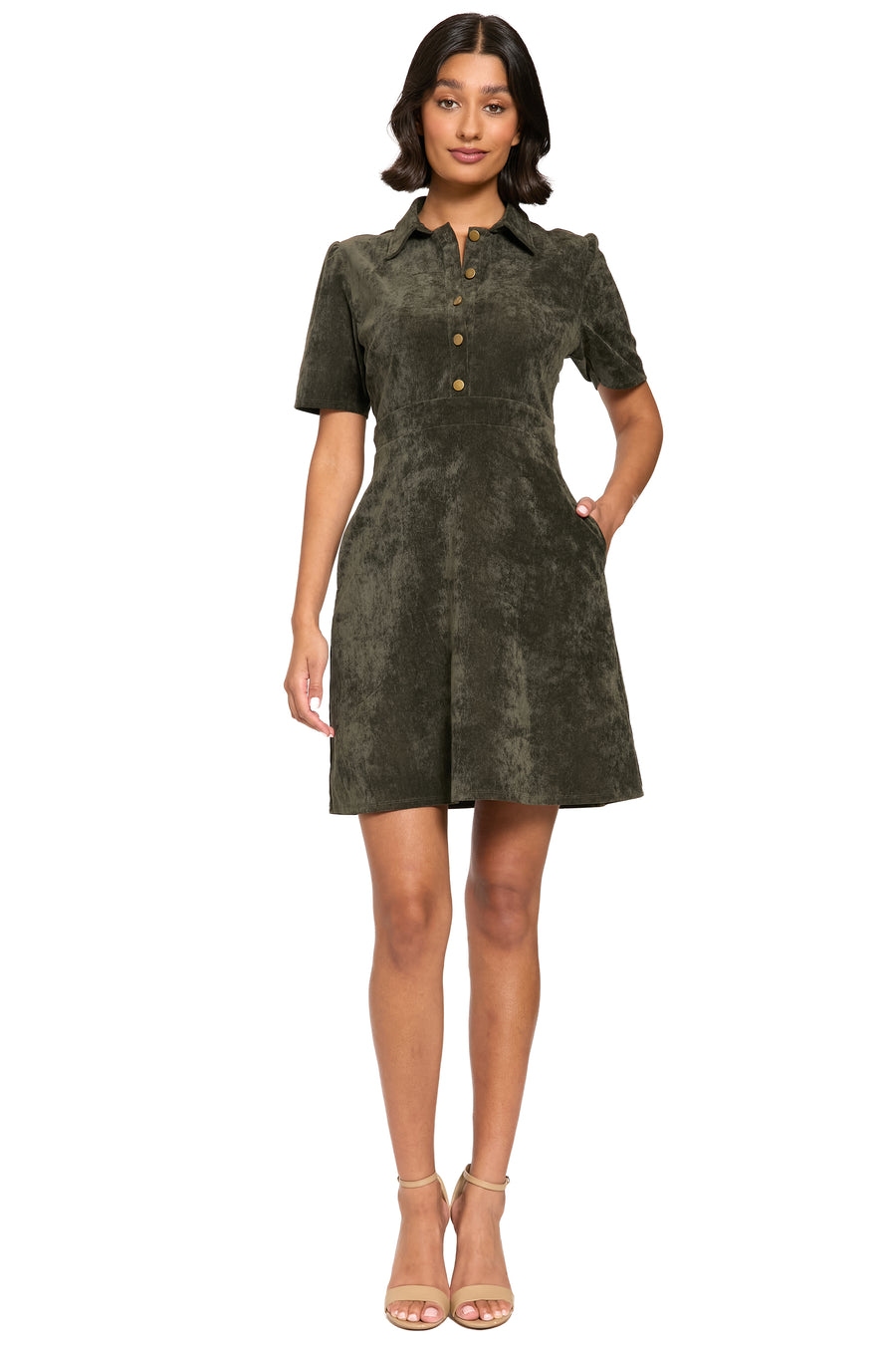 Riva Inset Waist Corduroy Dress