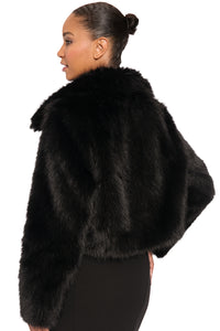 Cardi Faux Fur Long Sleeve Coat