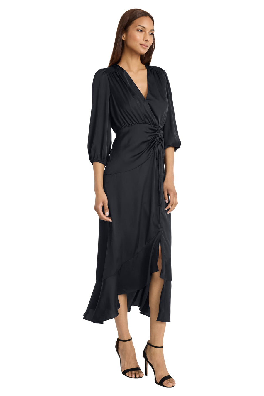WRAP DRESS WITH TIERED SKIRT AND DETAIL AT WAIST SEAM Maggy London WRAP DRESS WITH TIERED SKIRT AND DETAIL AT WAIST SEAM Maggy London