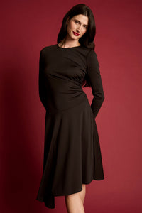 Klaudia Ruched Long Sleeve Midi Dress