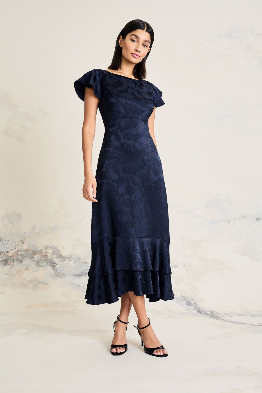 Bethanny Ruffle in Dahlias Jacquard