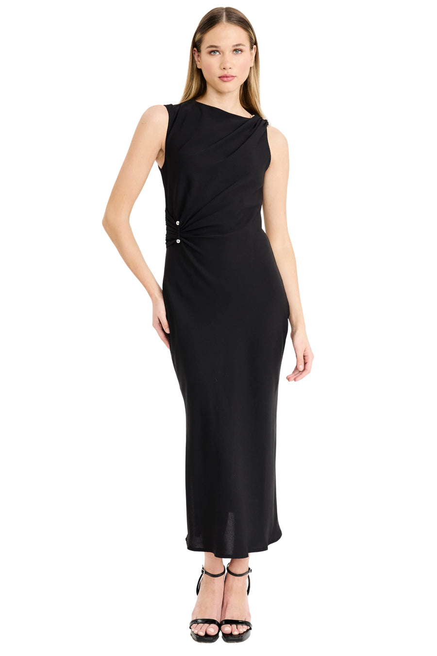 Tessie Sleeveless Midi with Metal Trim