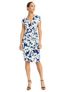 Ellison Wrap Dress in Abstract Stems