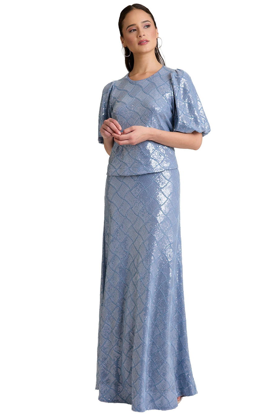 Bryant Diamond Sequin Floor Length Skirt