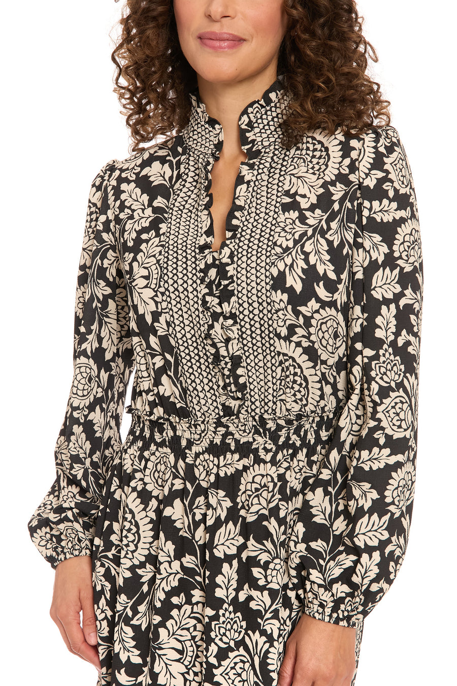 Consuela Floral Maxi Dress Fit and Flare Long Sleeve | London Times Maggy London Consuela Floral Maxi Dress Fit and Flare Long Sleeve | London Times Maggy London